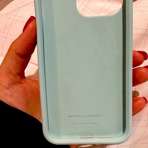Authentic Bottega Veneta-Woven Intreccio rubber silicone IPhone Case-Light Blue - Picture 9 of 11